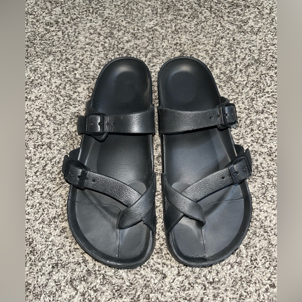 Black Slide Sandals